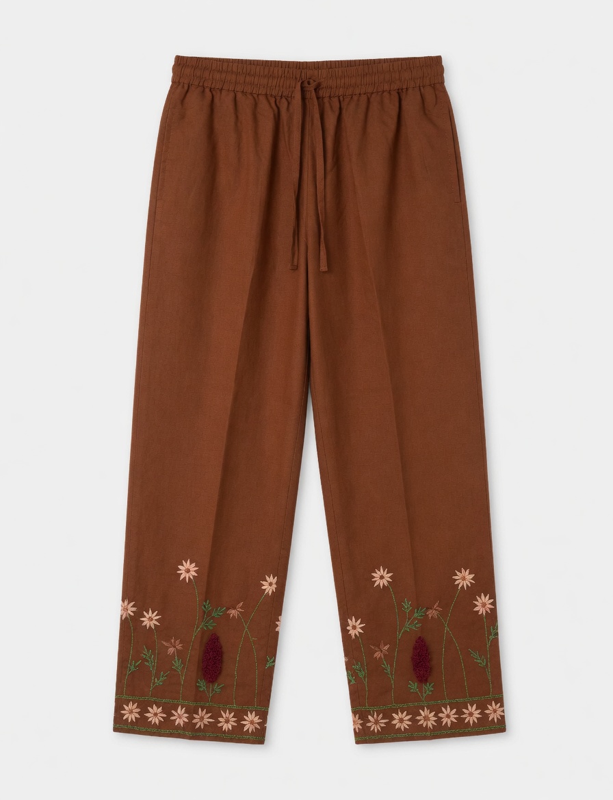 Hand Embroidered Cotton Slub Matching Co-Ord Set